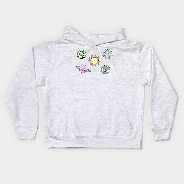 Outerspace Planets Kids Hoodie by psanchez